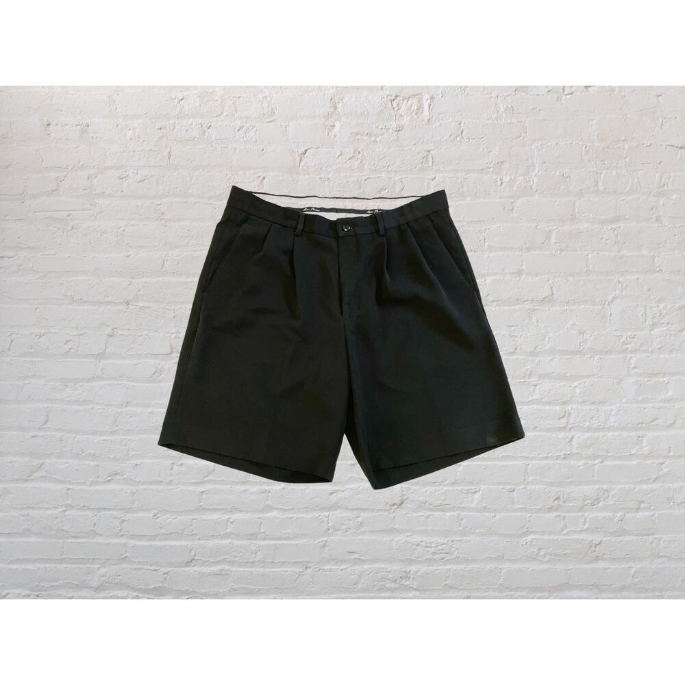 Alan‎ Flusser Golf Shorts, Size 36, Black Pleated front Dress Shorts